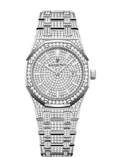 Replica reloj Audemars Piguet Royal Oak 33 Cuarzo Oro Blanco/Diamante/Plata/Pulsera 67652BC.ZZ.1265BC.01
