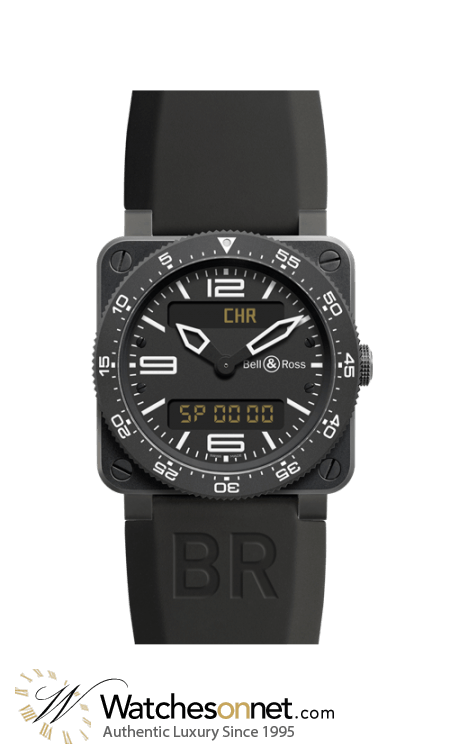 Bell & Ross Aviation Black Dial Black PVD Reloj para hombre BR0392-AVIA-CA