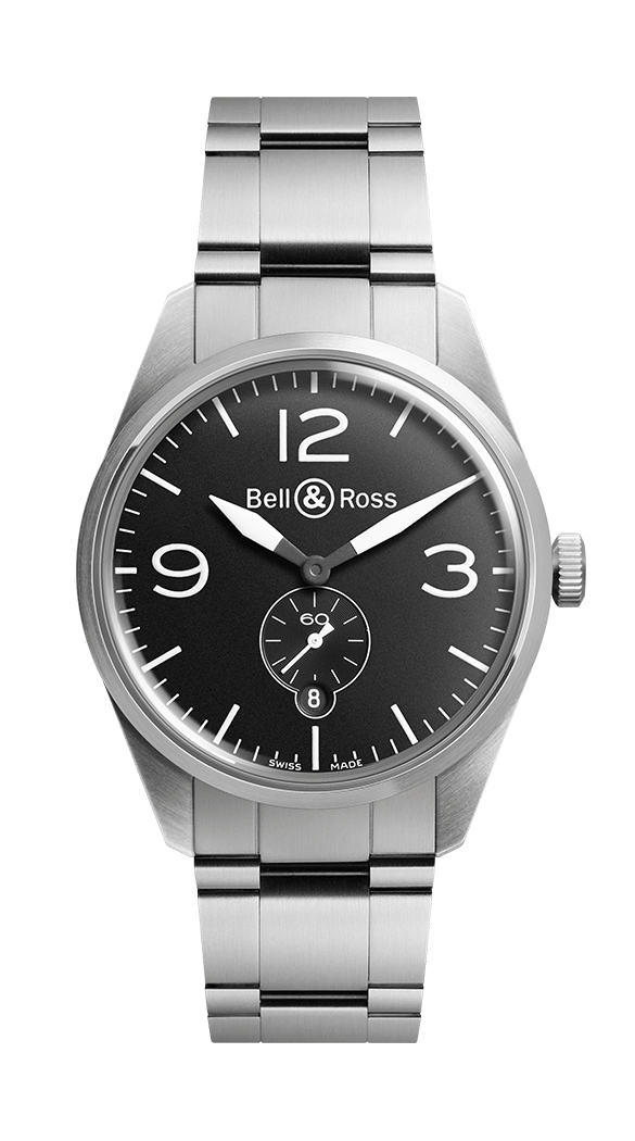 Bell & Ross Vintage BR 123 Reloj negro original de 41 mm BRV123-BL-ST/SST