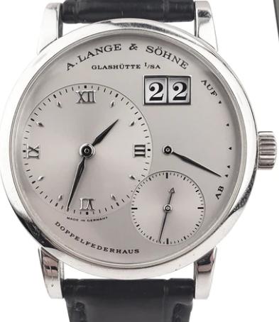 A Lange&Sohne Lange 1 'Kleine 1' Reloj romano plateado mecanico de platino de 36 mm 111.025 Reloj