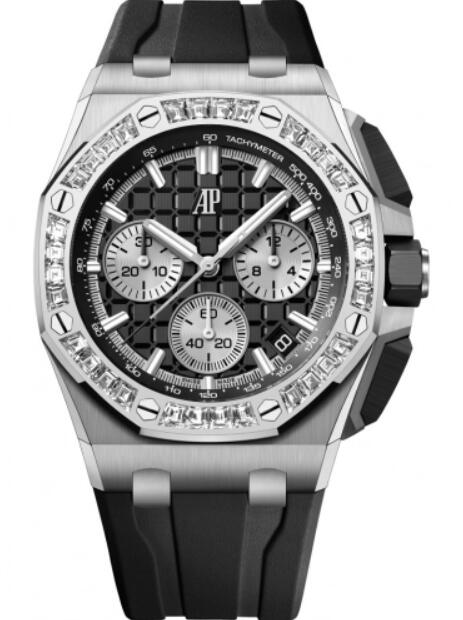 Audemars Piguet Royal Oak Offshore Automatico Cronografo Oro Blanco Diamante Bisel Negro Dial 43mm 26424BC.ZZ.D002CA.01 Reloj