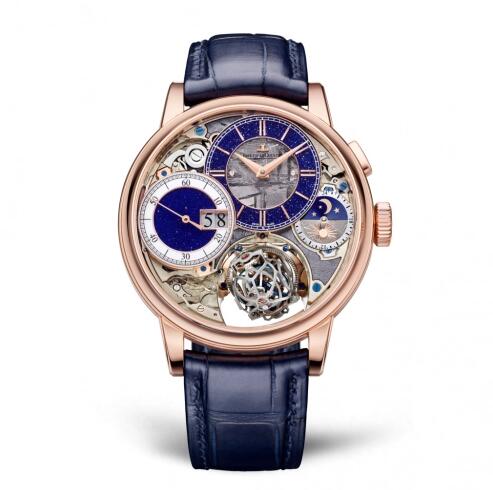 Jaeger-LeCoultre Master Grande Tradition Gyrotourbillon 3 oro rosa azul marcar 5032441 Reloj