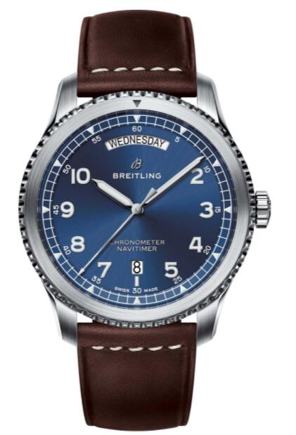 Breitling Navitimer 8 automatico dia y fecha 41 acero inoxidable esfera azul A45330101C1X2 Reloj