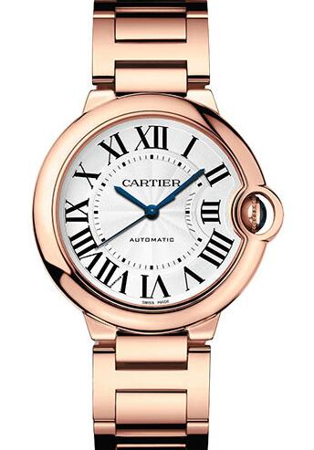 Cartier Ballon Bleu Automatico Oro rosa 36 mm Esfera plateada WGBB0043 Reloj