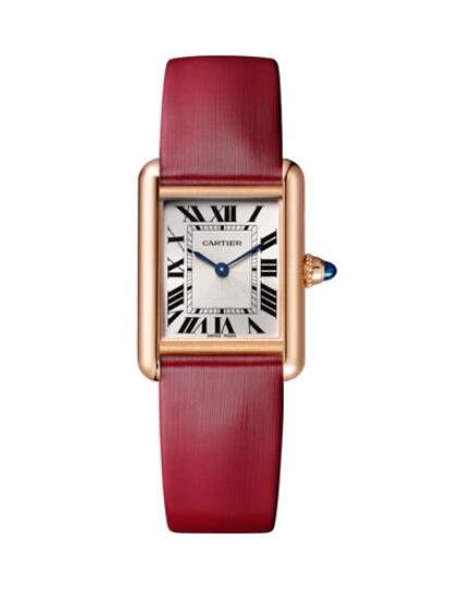 Cartier Tank Louis Pequeno Oro Rosa Cuero WGTA0061 Reloj