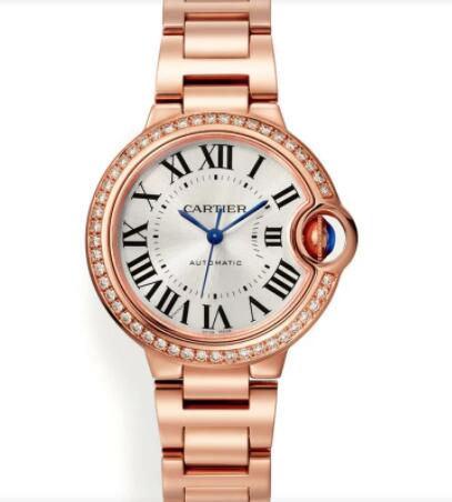Cartier Ballon Bleu De Cartier 33 mm Oro rosa Diamantes WJBB0063 Reloj