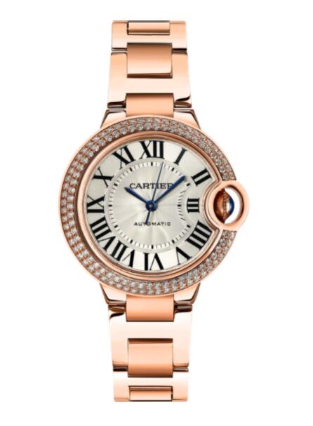 Cartier Ballon Bleu 33 mm Oro rosa Diamante WJBB0066 Reloj