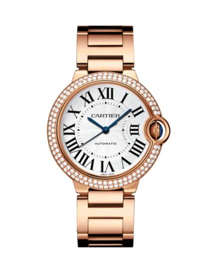 Cartier Ballon Bleu 36 mm Oro rosa Diamante Senora WJBB0067 Reloj