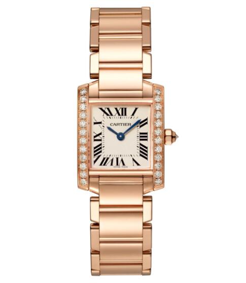 Cartier Tank Francaise Small Oro rosa y diamantes WJTA0022 Reloj