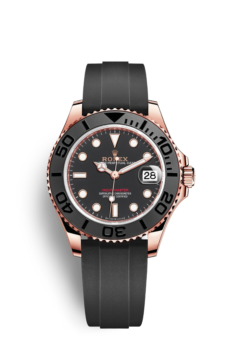 Rolex Yacht-Master 37 negro mate Cerachrom oro Everose de 18 quilates M268655-0017 Reloj