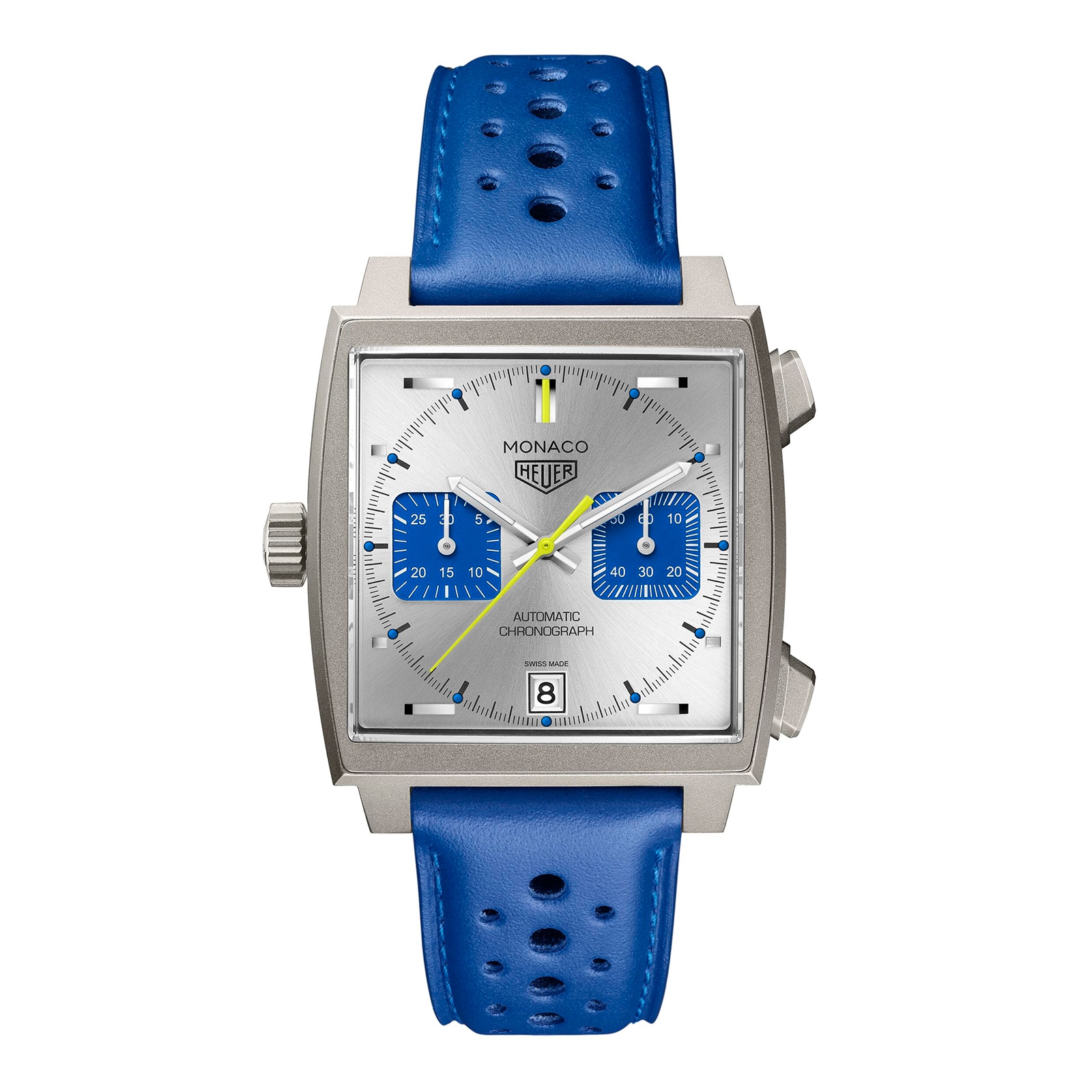 Reloj TAG Heuer Monaco Chronograph Racing Blue Edicion limitada 39 mm para hombre plateado CAW218C.FC6548