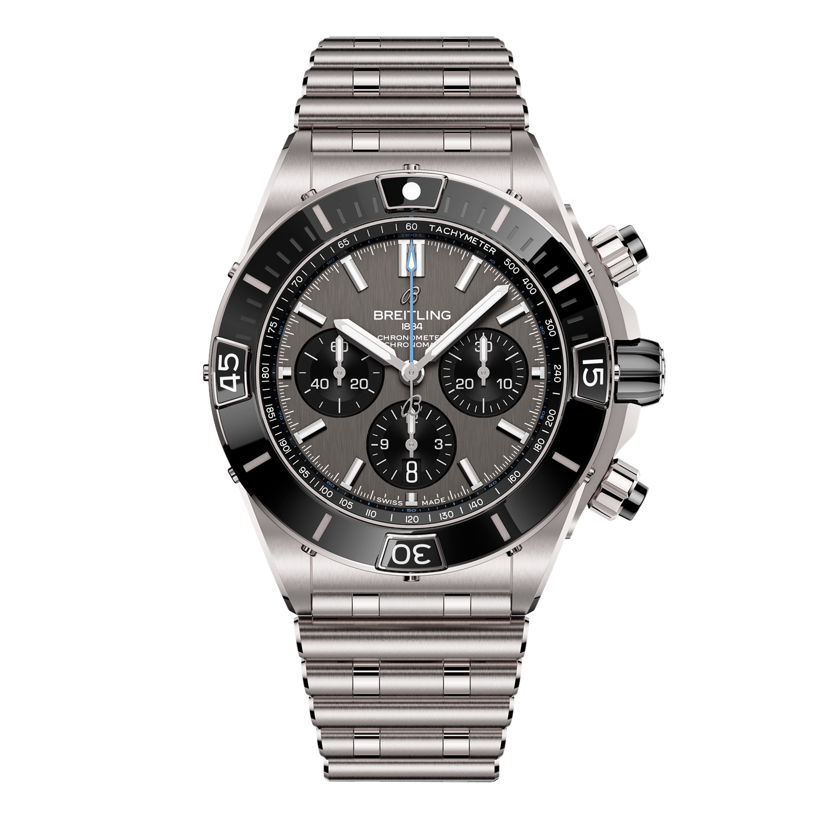 Reloj Breitling Super Chronomat B01 44mm para hombre Acero inoxidable gris EB0136251M1E1