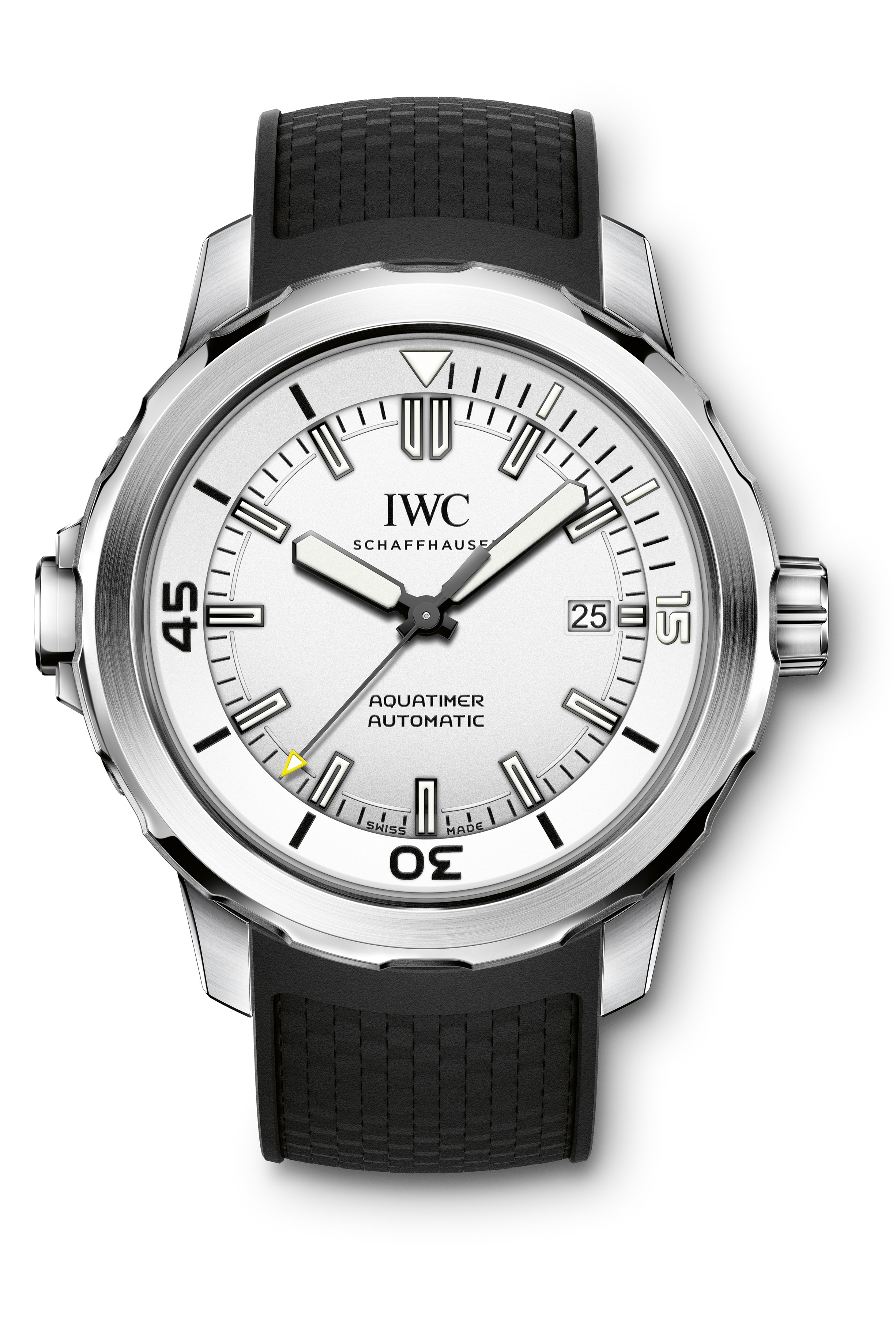 IWC Aquatimer Silver Marcar Negro Rubber reloj