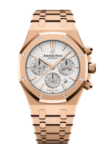 Replica reloj Audemars Piguet Royal Oak Cronografo 38 Oro rosado/Plata 26315OR.OO.1256OR.02