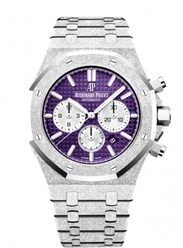 Replica reloj Audemars Piguet Royal Oak 41 Cronografo Frosted Oro Blanca/Purple 26331BC.GG.1224BC.01