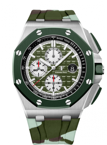 Replica reloj Audemars Piguet Royal Oak Offshore 42 Acero inoxidable/Ceramica/Caqui/Caucho 26400SO.OO.A055CA.01