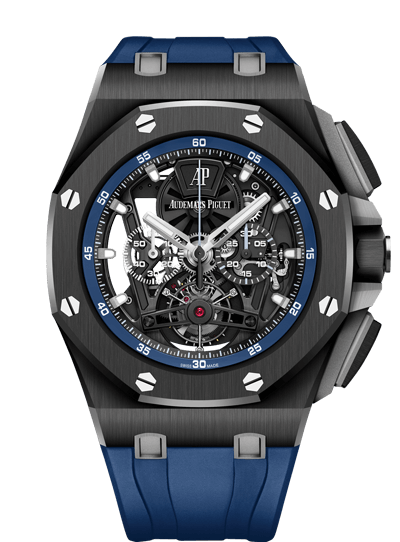 Replica reloj Audemars Piguet Royal Oak Offshore Tourbillon Cronografo Ceramica/Goma Calada 26407CE.OO.A030CA.01