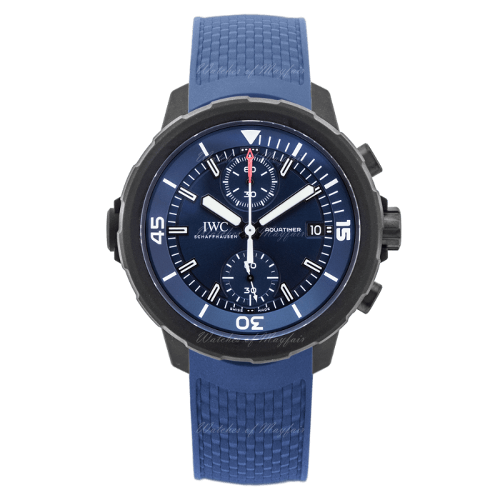 Replica IWC Aquatimer Cronografo Edition Laureus Sport for Good Azul Dial Automatica Viento propio IW379507 Reloj para hombre