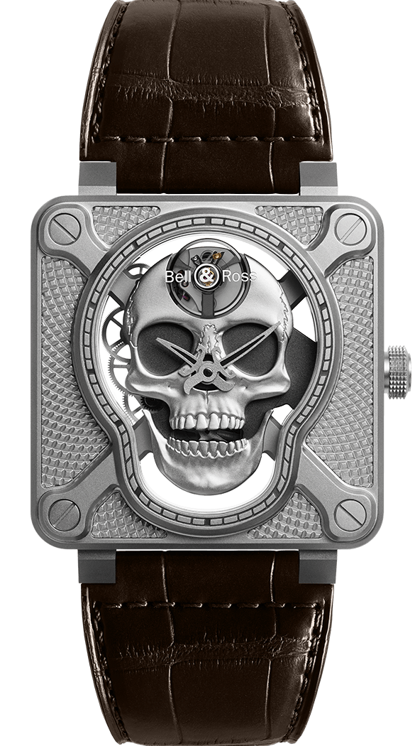 Bell & Ross Aviation Instruments Reloj de hombre de edicion limitada BR01-SKULL-SK-ST