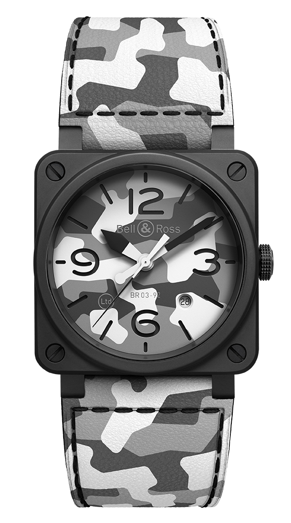 Bell & Ross BR 03 92 Reloj de edicion limitada de camuflaje blanco BR0392-CG-CE/SCA