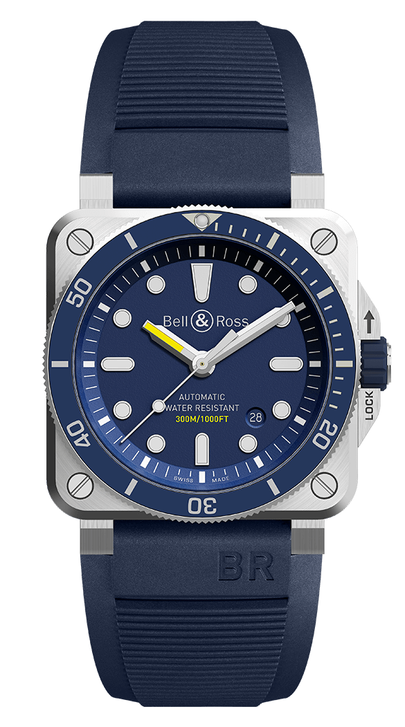 Bell & Ross Instruments BR 03-92 Diver Blue Reloj para hombre BR0392-D-BU-ST-SRB