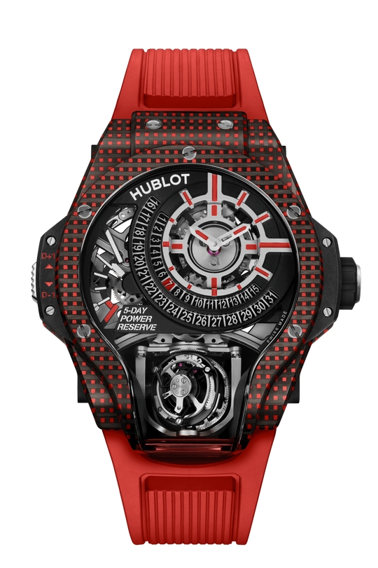 Hublot MP-09 Tourbillon Bi-Axis Rojo 3D Carbono 49mm 909.QDR.1120.RX