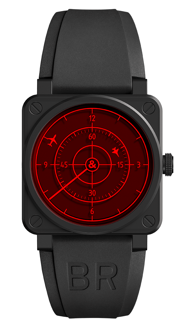 Copia Bell & Ross Instruments BR 03-92 Red Radar Ceramic BR0392-RRDR-CE-SRB