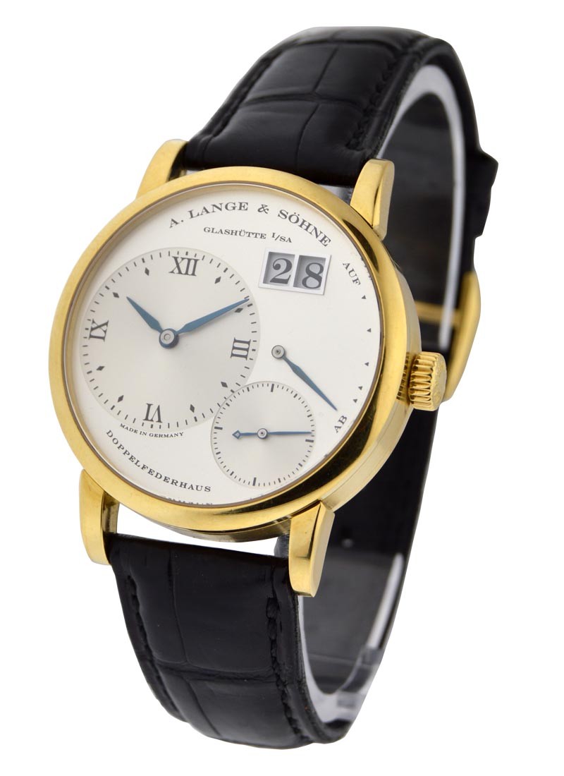 A Lange&Sohne Lange 1 en oro amarillo con correa y esfera plateada 111.021 Reloj