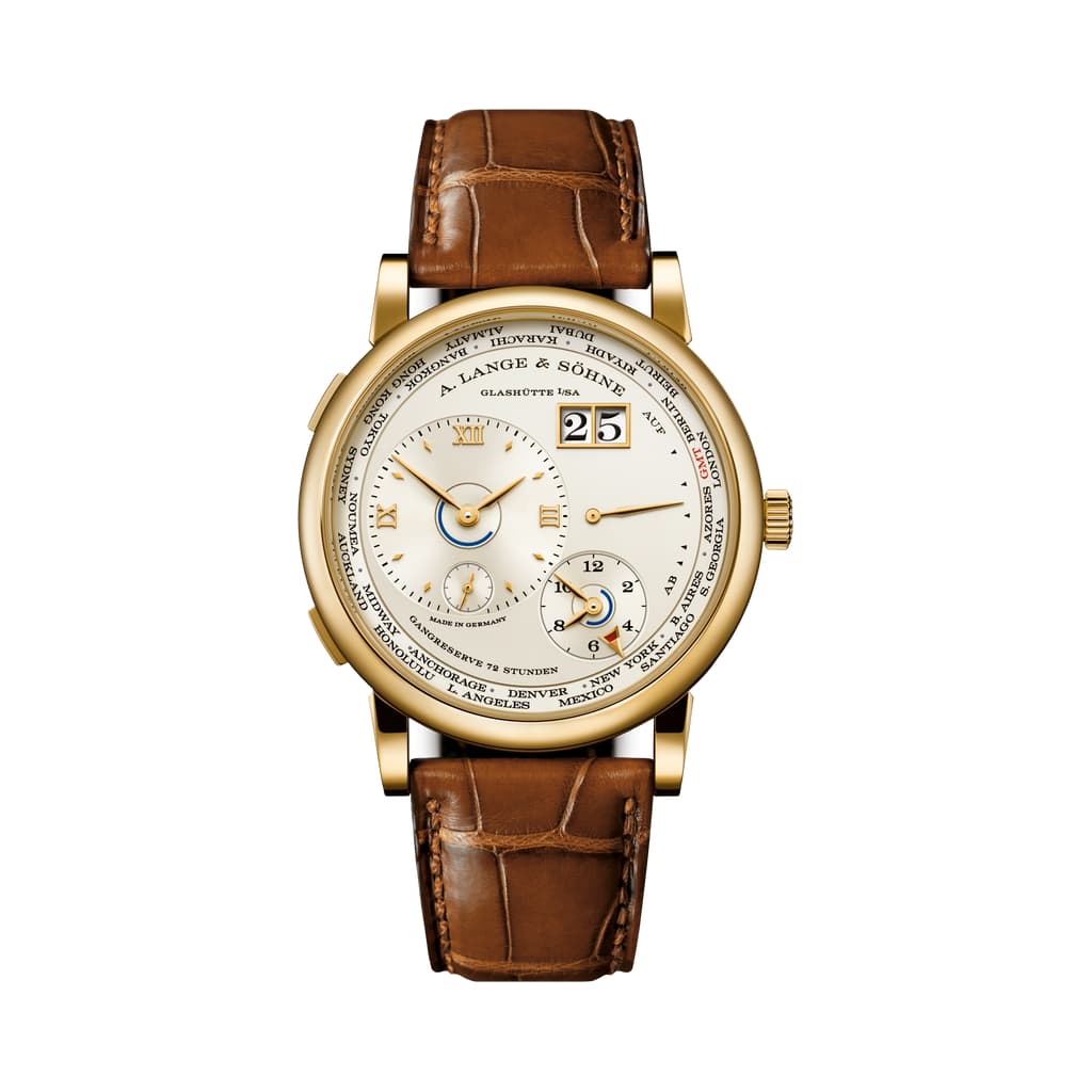 A Lange&Sohne Lange 1 Zona horaria Oro amarillo / Champan 136.021 Reloj