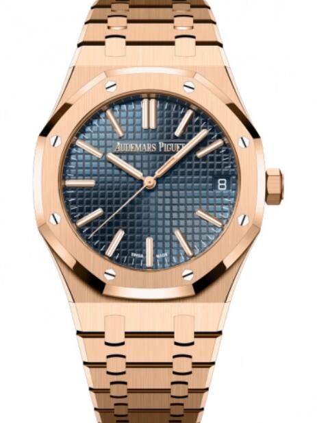 Audemars Piguet Royal Oak Automatico 50 Aniversario Oro rosa 41 mm Esfera azul 15510OR.OO.1320OR.01 Reloj