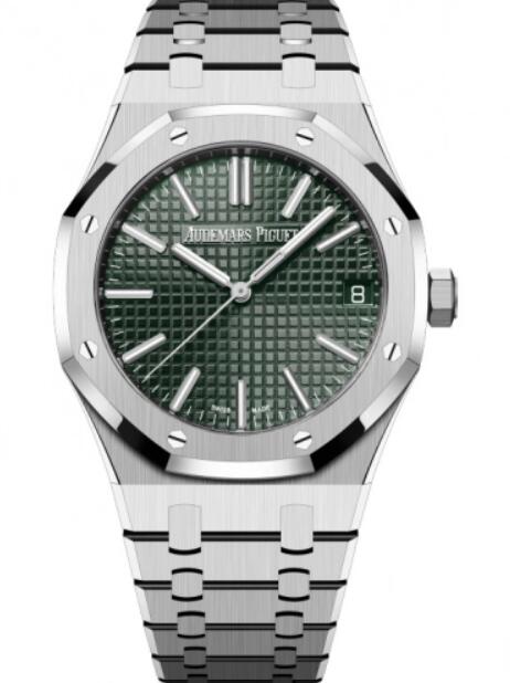 Audemars Piguet Royal Oak Automatico 50 Aniversario Acero inoxidable 41 mm Esfera verde con indice 15510ST.OO.1320ST.04 Reloj