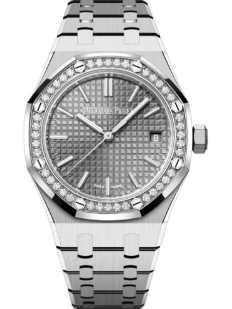 Audemars Piguet Royal Oak Automatico Acero inoxidable 37 mm Esfera gris Diamante 15551ST.ZZ.1356ST.03 Reloj