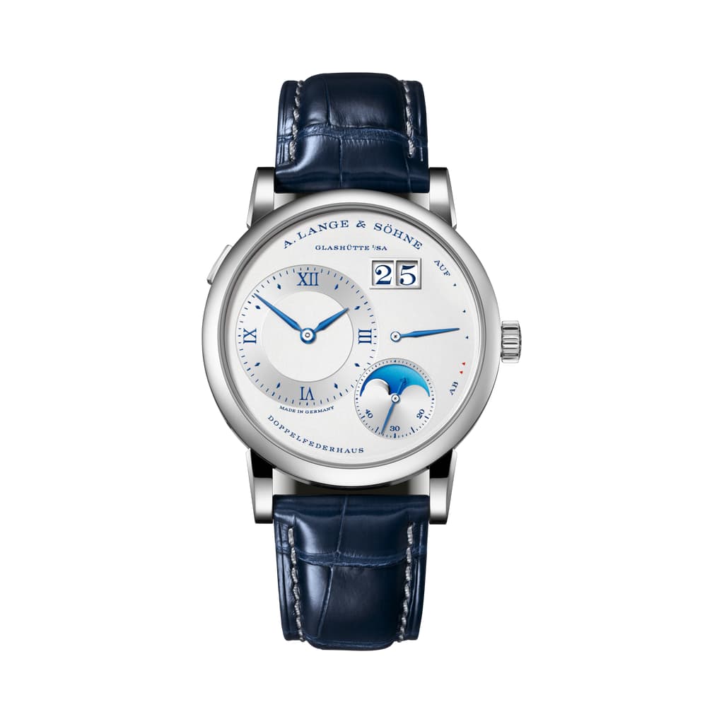 A Lange&Sohne LANGE 1 FASE LUNA 25 Aniversario Oro blanco 18 quilates 192.066 Reloj