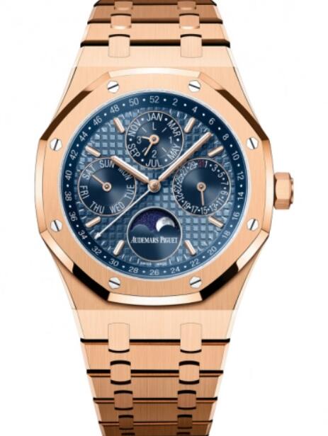Audemars Piguet Royal Oak Calendario Perpetuo Oro Rosa 41mm Azul 26574OR.OO.1220OR.03 Reloj