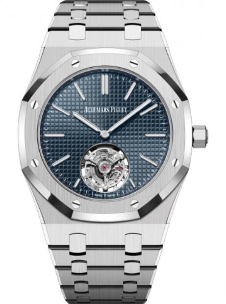 Audemars Piguet Royal Oak Automatico Flying Tourbillion Jumbo Extra Thin 50th Anniversary Acero inoxidable 39 mm Esfera azul 26670ST.OO.1240ST.01 Reloj