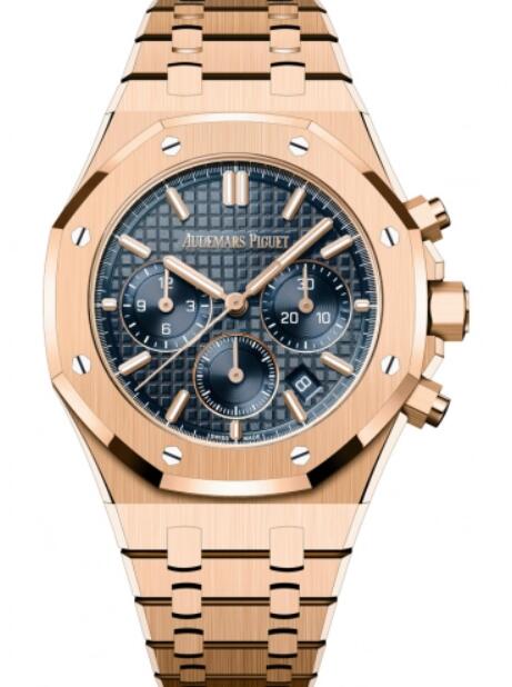 Audemars Piguet Royal Oak Automatico Cronografo Oro rosa 38 mm Esfera azul 26715OR.OO.1356OR.01 Reloj