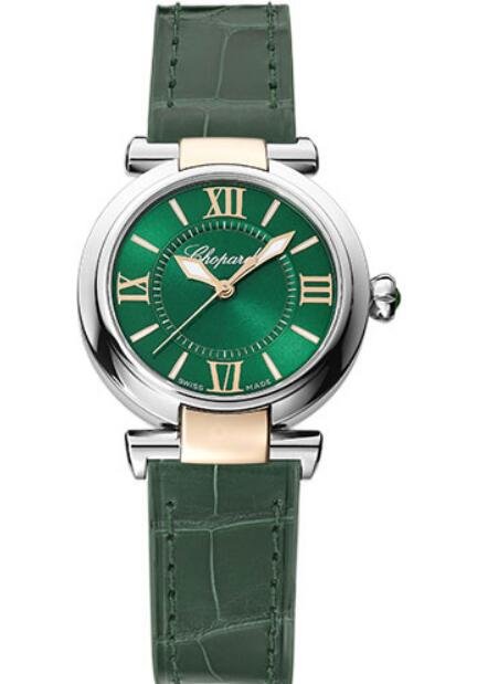 Chopard Imperiale 29.00 mm Caja de acero y oro rosa Esfera verde 388563-6015 Reloj