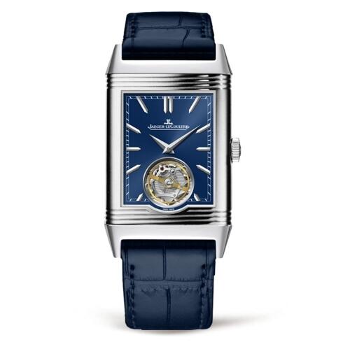 Jaeger-LeCoultre Reverso Tribute Tourbillon platino azul marcar 3926480 Reloj