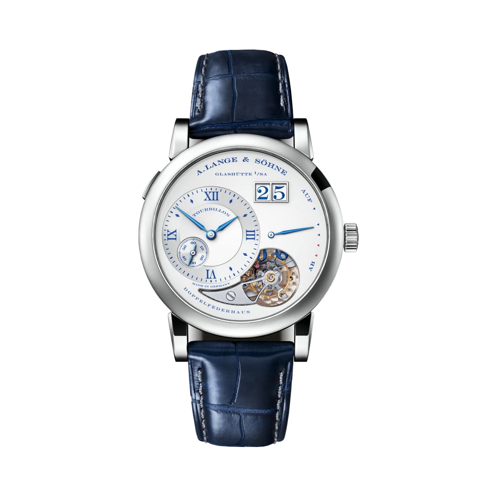 A Lange&Sohne LANGE 1 TOURBILLON 25 Aniversario Oro blanco 18 quilates 722.066 Reloj