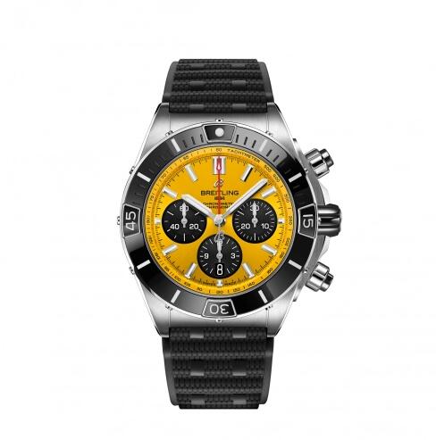 Breitling Super Chronomat B01 44 acero inoxidable esfera amarilla AB01364A1I1S1 Reloj