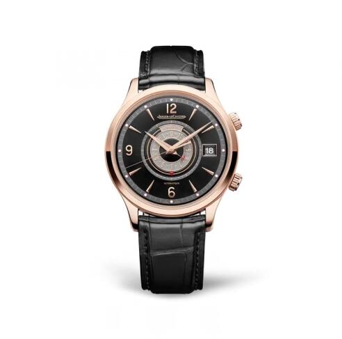 Jaeger-LeCoultre Master Control Memovox temporizador rosa oro negro marcar Q410257J Reloj