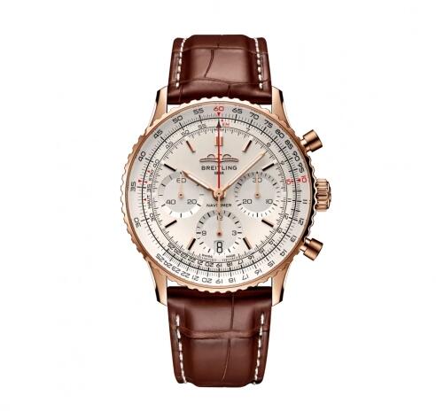 Breitling Navitimer B01 Chronograph 41 Red Gold Silver Dial RB0139211G1P1 Reloj