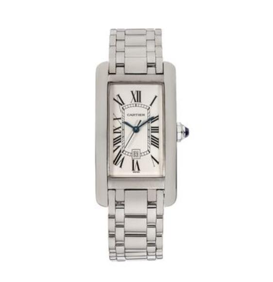 Cartier Tank Americaine Tamano mediano Oro blanco Automatico W26036L1 Reloj