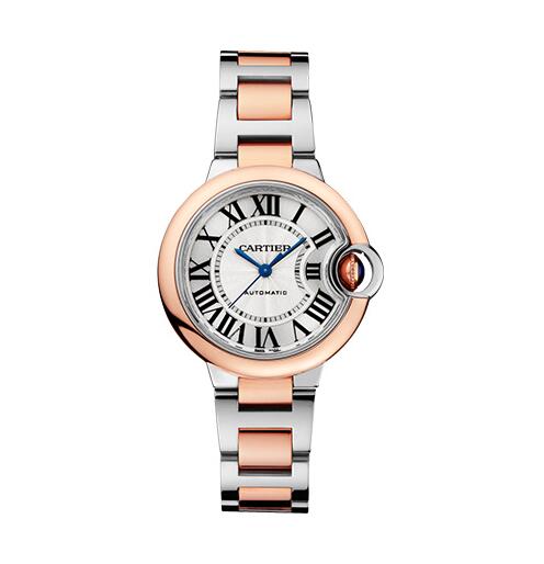 Cartier Ballon Bleu 33 mm Acero inoxidable y oro rosa mujer W2BB0032 Reloj