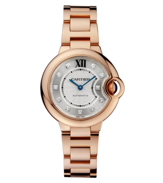 Cartier Ballon Bleu 33 mm Oro rosa Diamantes WJBB0062 Reloj