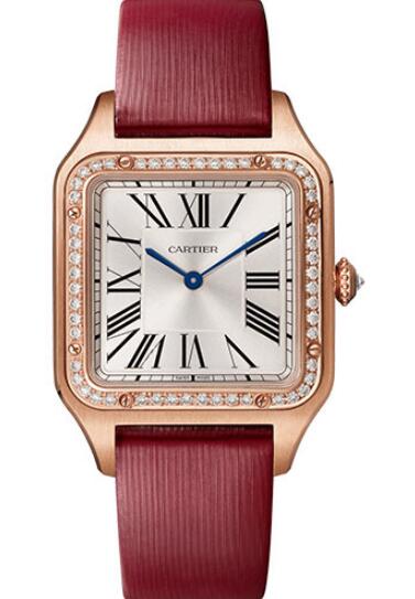 Cartier Santos Dumont Large Cuarzo Oro rosa Diamante Mujer WJSA0018 Reloj