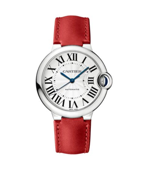 Cartier Ballon Bleu 36mm Correa de piel de acero WSBB0036 Reloj