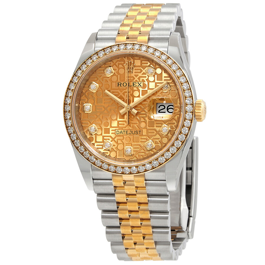 ROLEX Datejust 36 Champagne Jubilee motivo marcar diamante M126283RBR-0019 Reloj