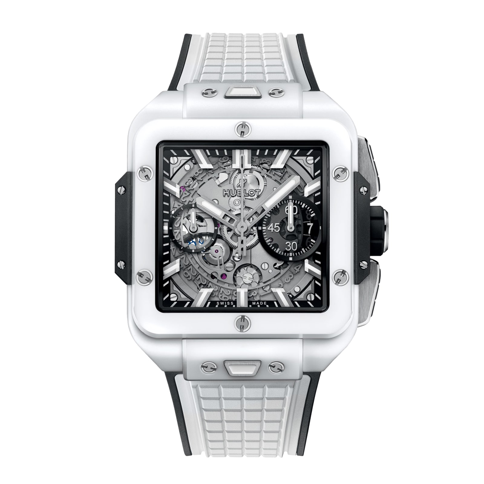 Reloj Hublot Square Bang Unico Ceramica Blanca 42mm 821.HX.0170.RX