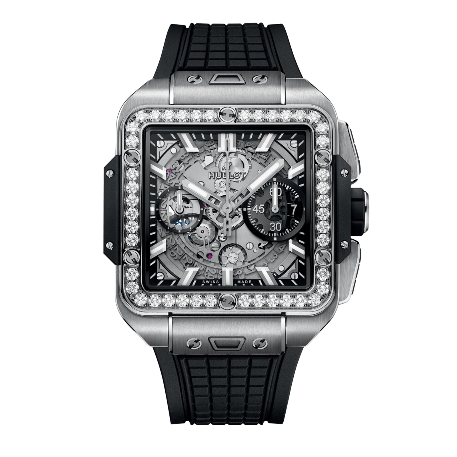 Reloj Hublot Square Bang Unico Titanio Diamantes 42 mm 821.NX.0170.RX.1204